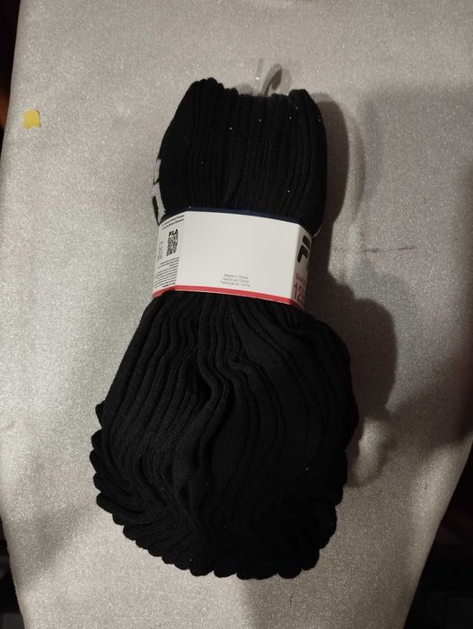 12 par czarnych męskich skarpet FILA