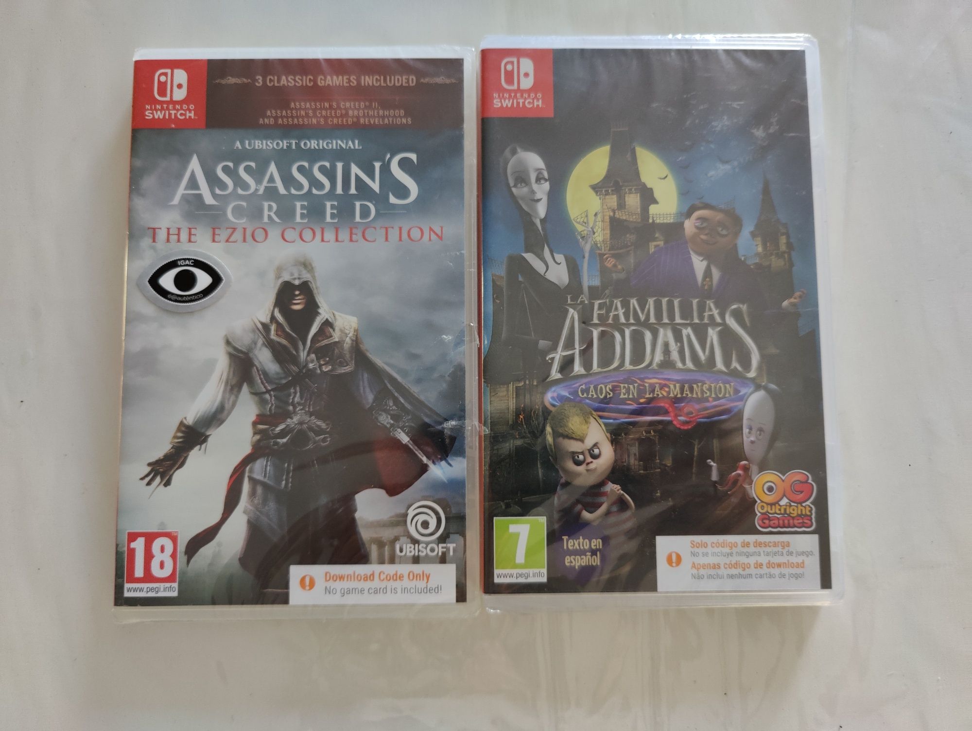 Jogos nintendo switch selados família Addams Assassin's Creed ezio