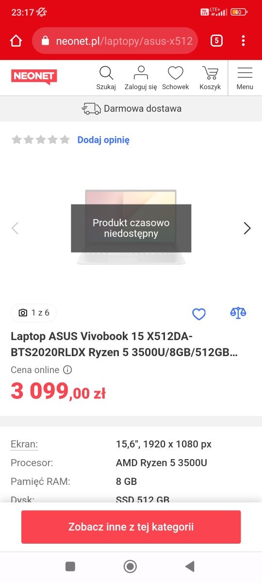 Laptop Asus vivobook 15 Rayzen 5