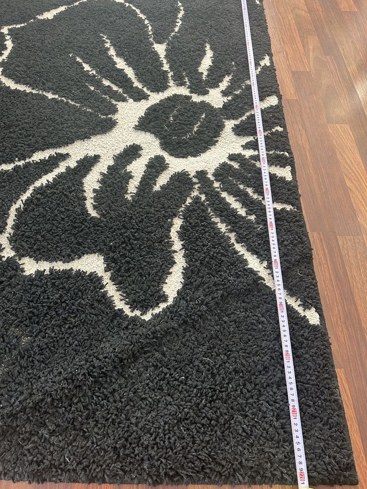 Dywan Komfort czarno biały 220x160