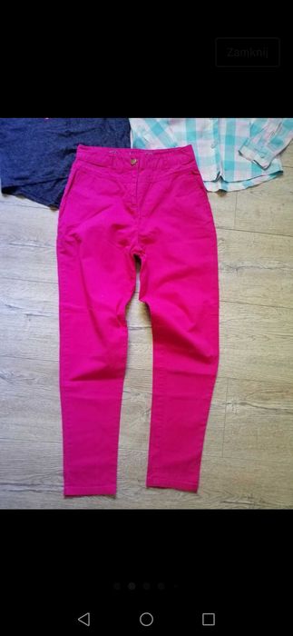 Denim spodnie plus koszula i bluzka 140 cm 10 lat