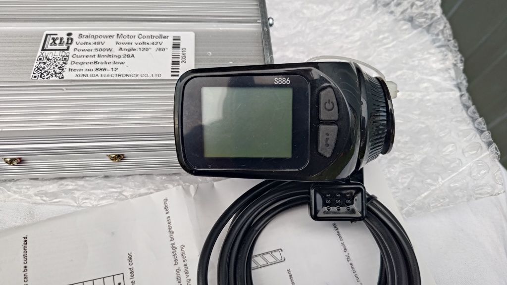 Sterownik+wyświetlacz z manetką 24V36V48V52V60V 500W-1200W 28A Nowe