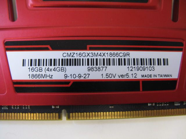 Memórias Corsair Vengeance 4GB 1866MHZ DDR3