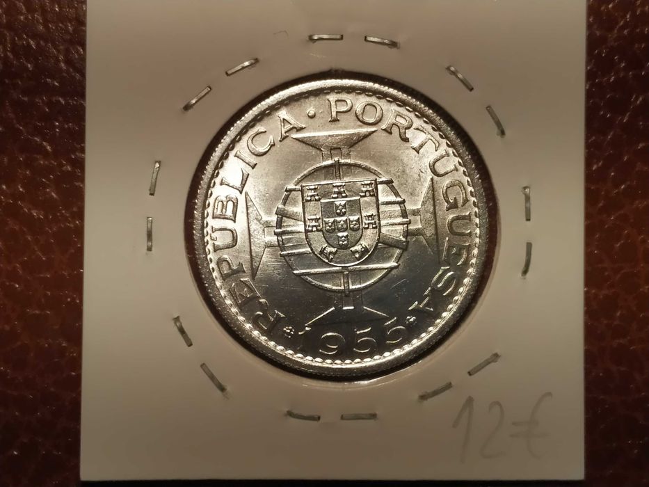 Angola - moeda em prata de 20 escudos de 1955 (Ultramar) - UNC