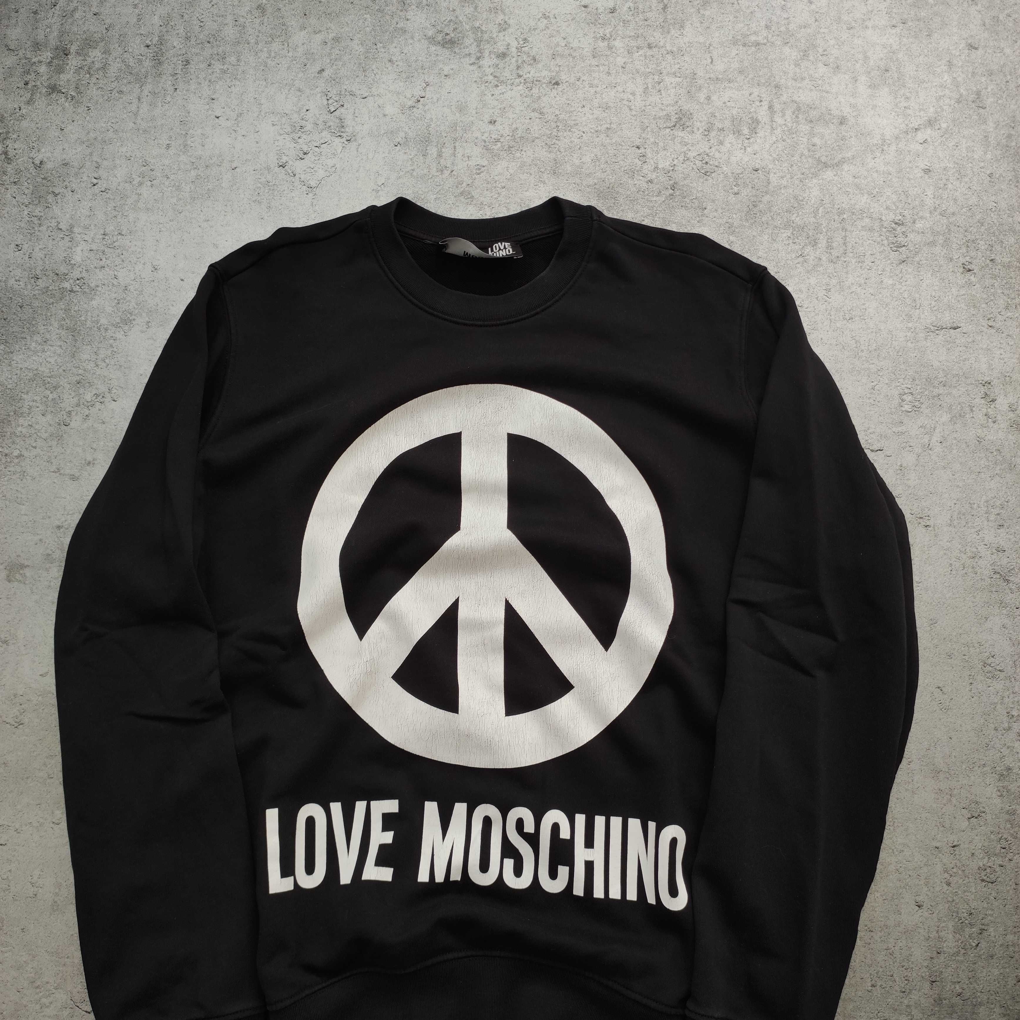 MĘSKA Bluza PREMIUM Czarna bez Kaptura Bawełna Love Moschino Elegancka