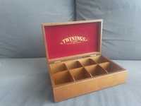 Herbaciarka, drewniana szkatułka na herbaty Twinings, oryginalna
