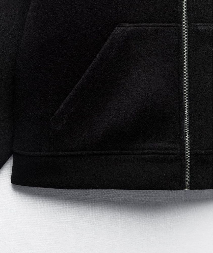 Куртка світшот бомбер худі толстовка на блискавці жіноча чорна zara