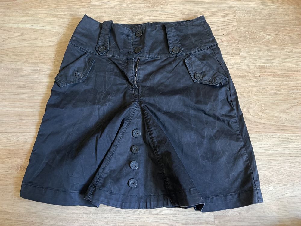 Чёрная Morgan джинсовая юбка-шорты для девочки, девушки