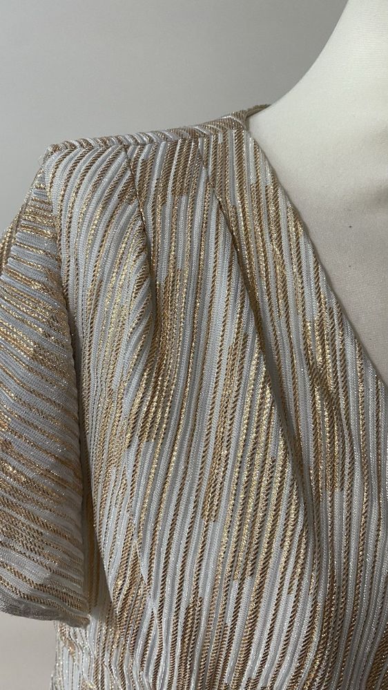 Sukienka Suknia Balowa Koktajlowa Miedziana Biała Plus Size 42 XL