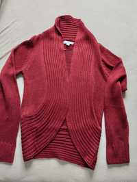 Sweter/ kardigan bordowy bez zapinania