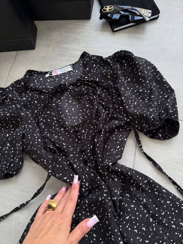 Женское платье из ткани софт S-XL Жіноча сукня чорний,білий