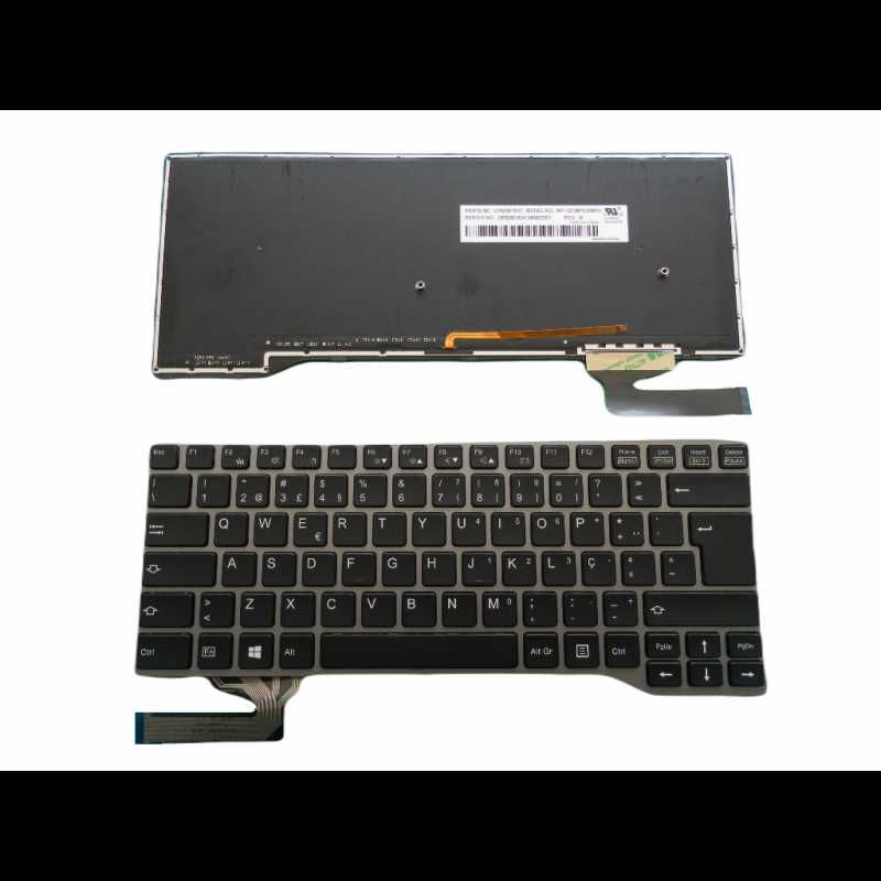 Teclado Fujitsu Lifebook E733 Backlit Moldura Cinza escuro PT