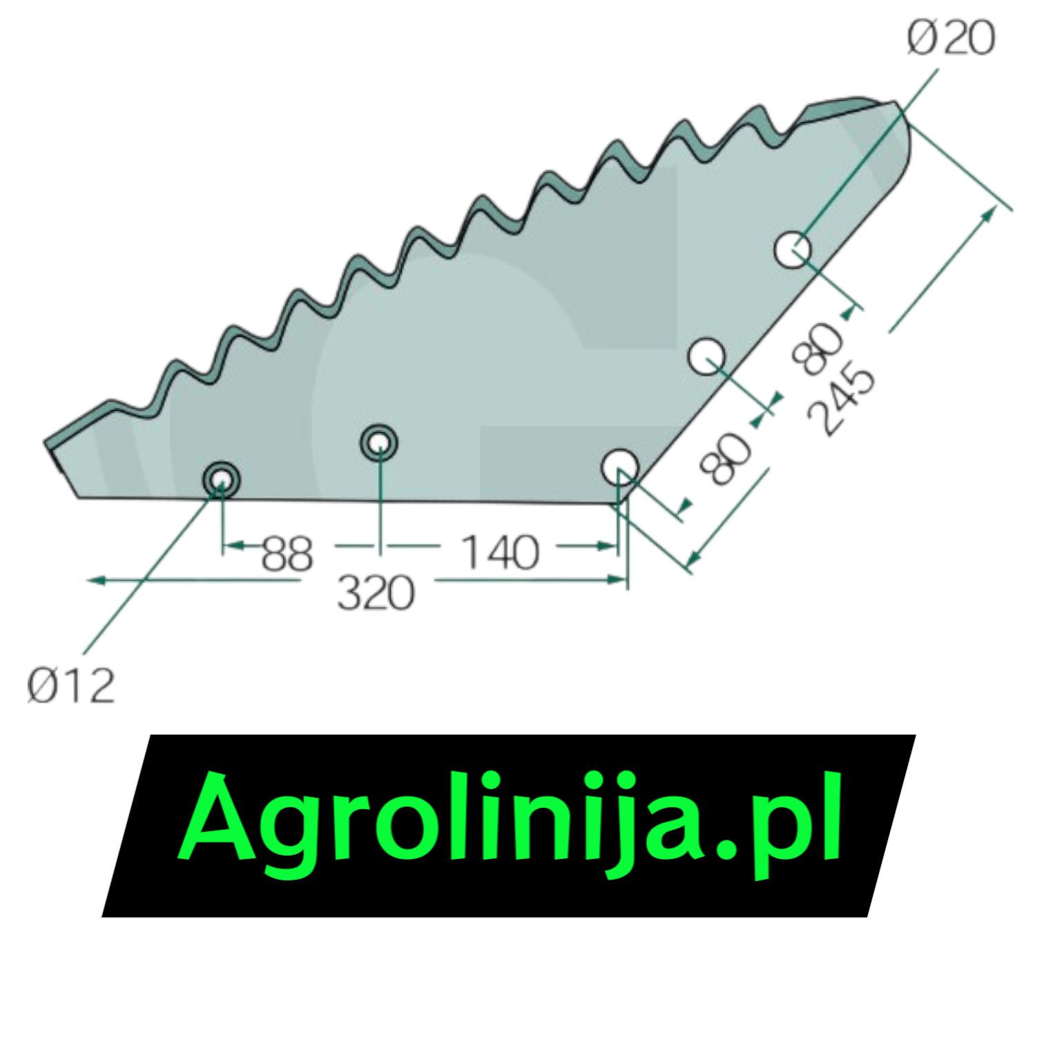 Noż GRANIT AVM  – Napawane zęby, 6 mm, do paszowozów Wzmocniony