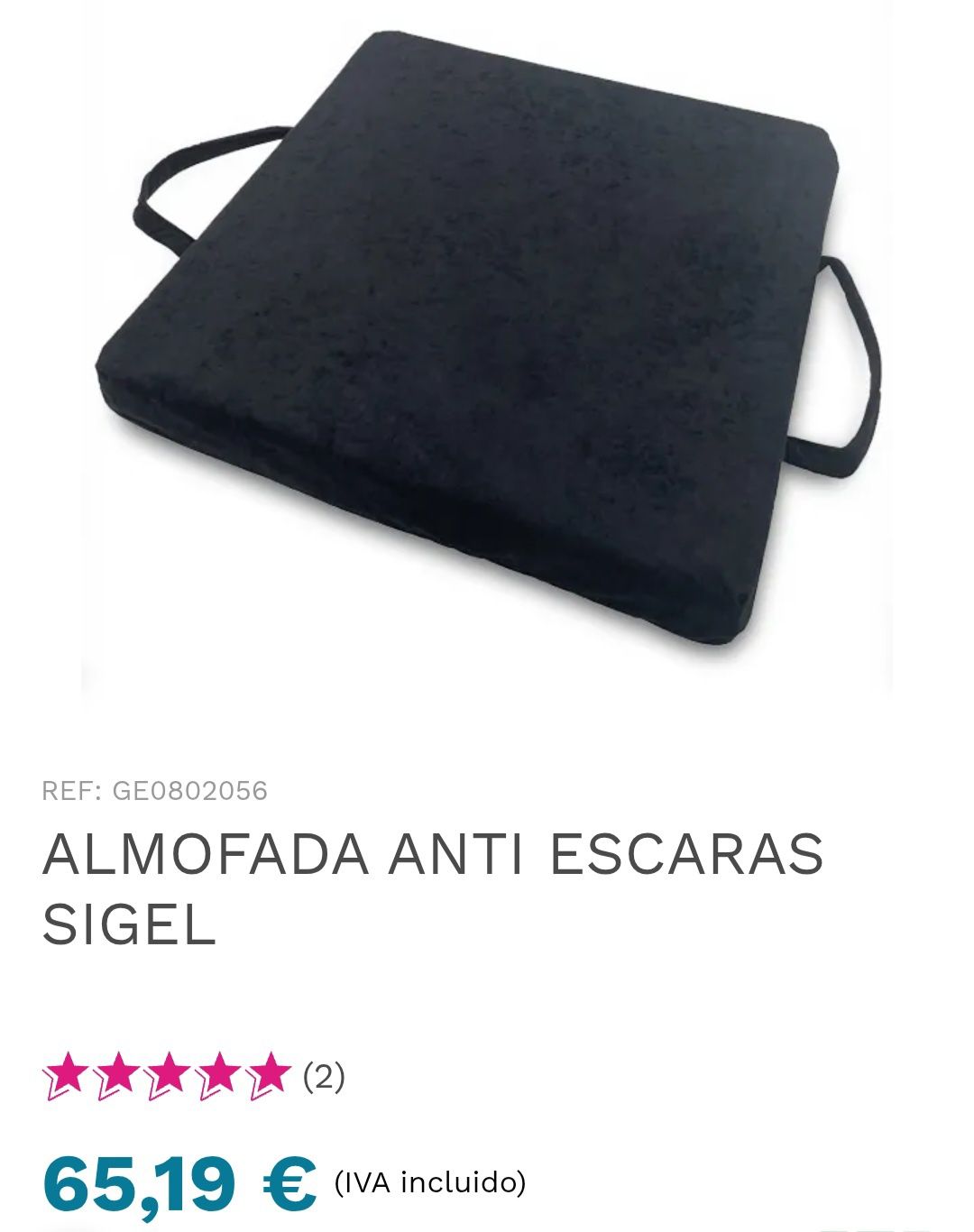 Almofada Anti Escaras Sigel - NOVA POR ESTREAR -Cadeira de Rodas