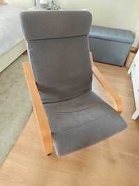 Cadeira Poltrona com tecido cinza Modelo Poang