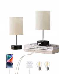 Lampka nocna LED, dotykowa, ściemniana, zestaw 2 szt.,  2 porty USB