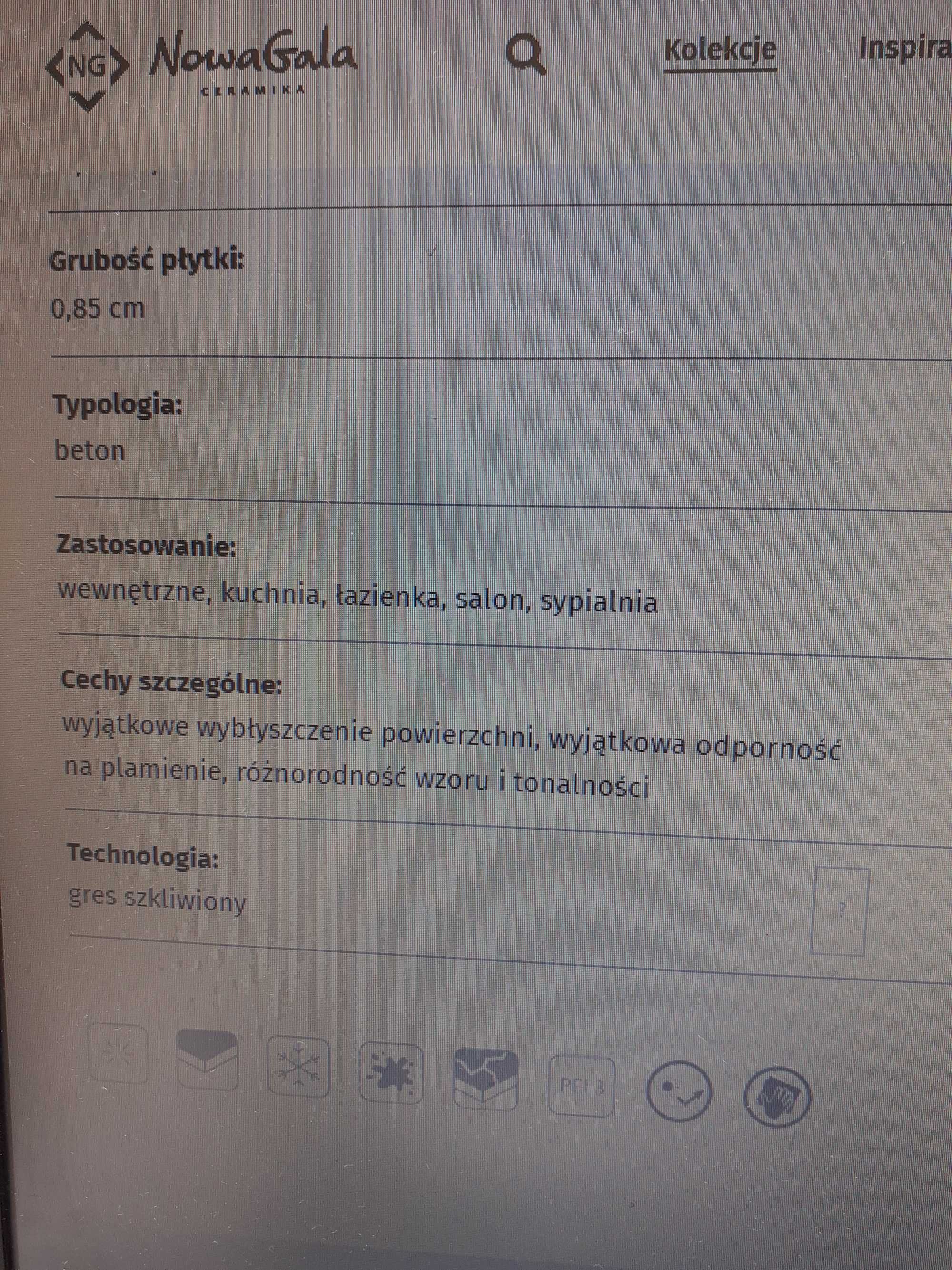 Gres szary gat. I polerowany 4,32 m2 Nowa Gala 83 zl/m2