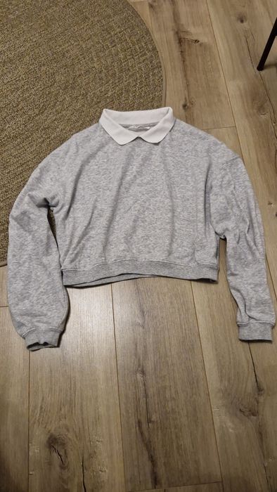 Bluza dziewczęca szara z kołnierzykiem