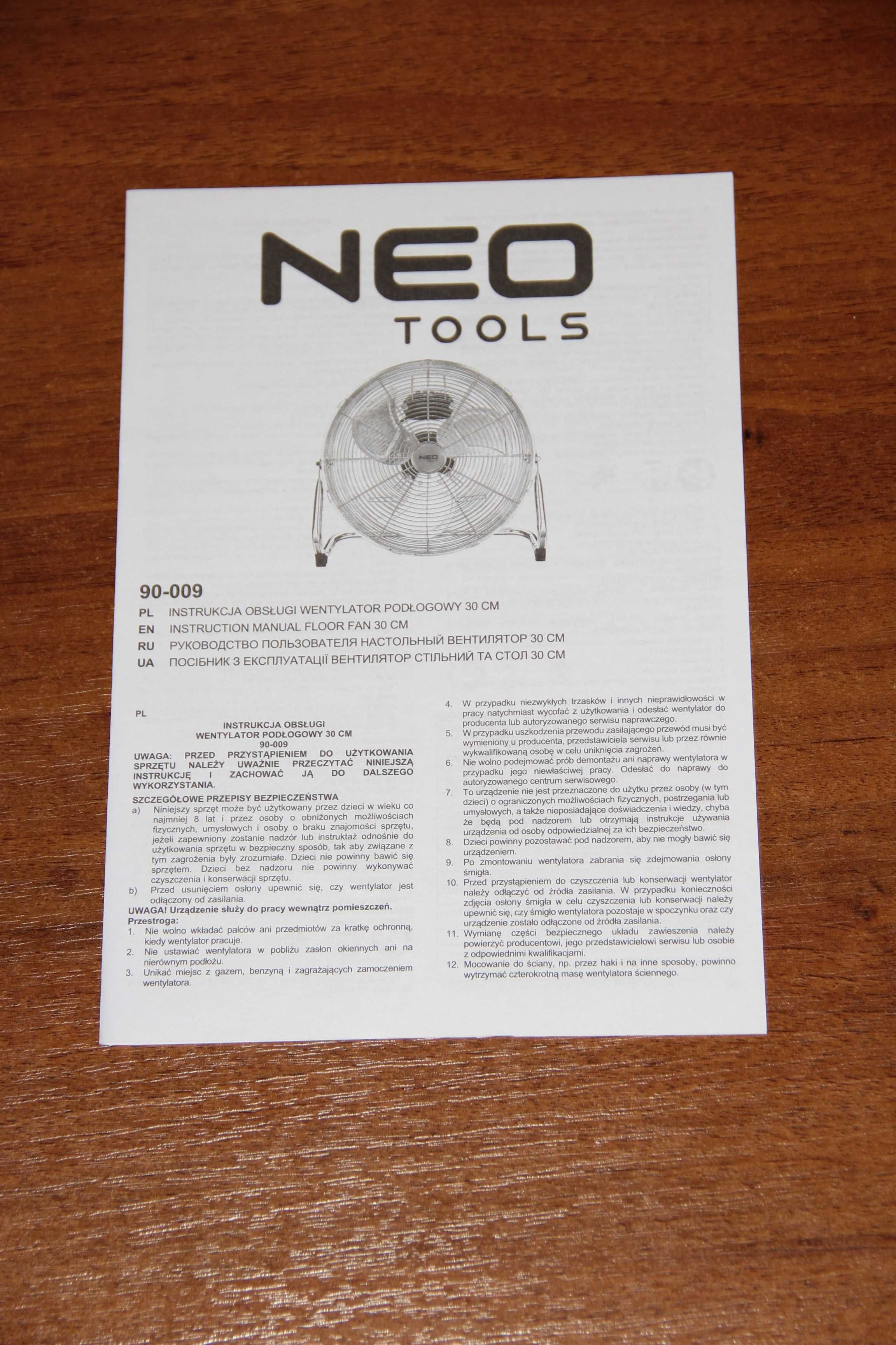Neo Tools 90-009 вінтажний вентилятор 30 см 50 Вт хром новий гар 1 рік