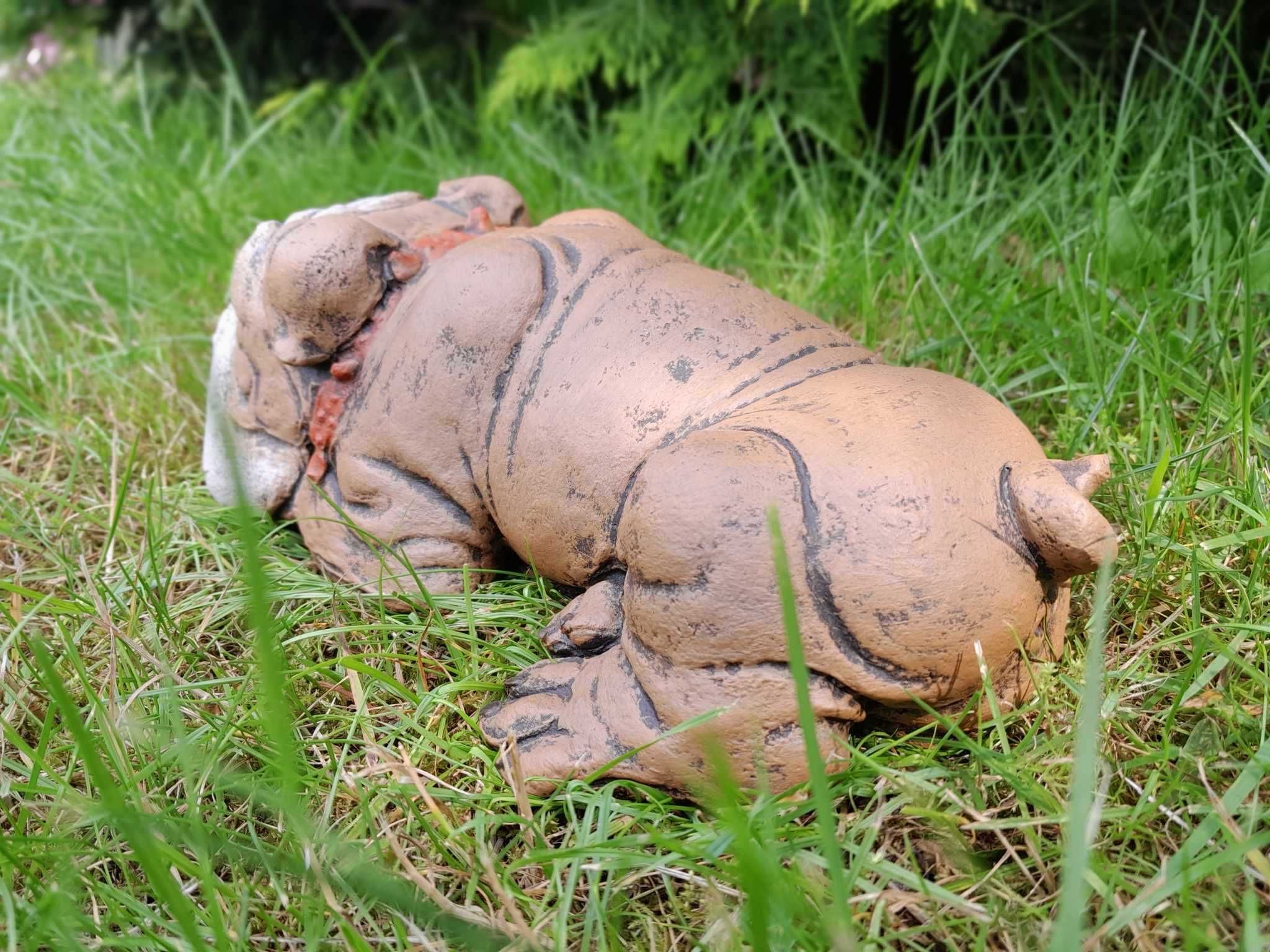 Ozdoba betonowa Figurka Pies Buldog malowany Ogród Prezent