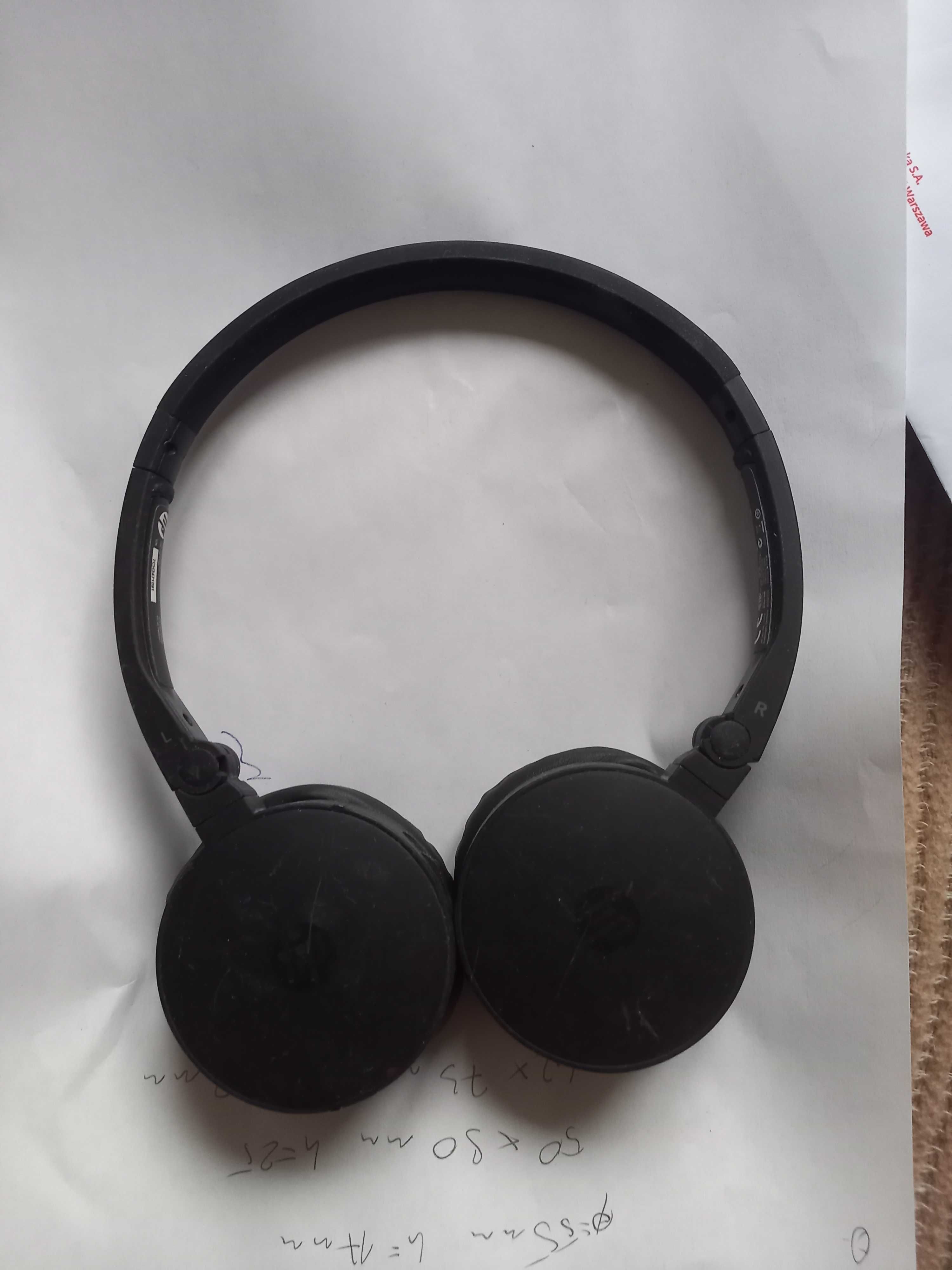 Słuchawki BT (Bluetooth) składane + kabel do ładowania z ładowarki tel