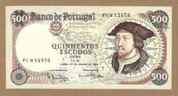 Nota notas de escudos 500$00 1966 D. João II