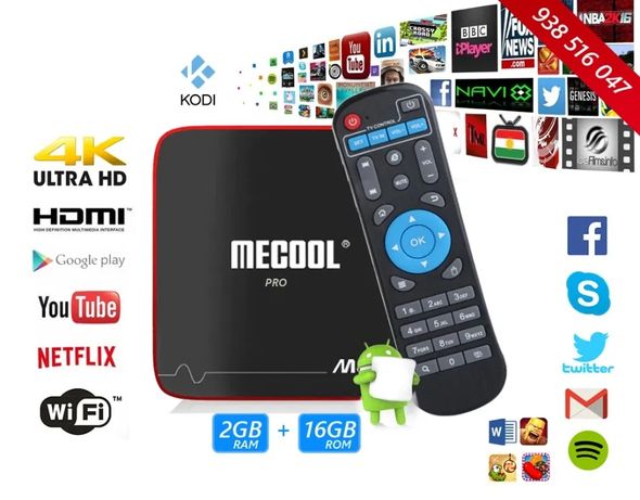 Smart TV Box 4K - Mecool M8S PRO W S905W 2GB RAM + 16GB ROM ANDROID