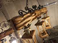 Lampa drewniana wisząca
