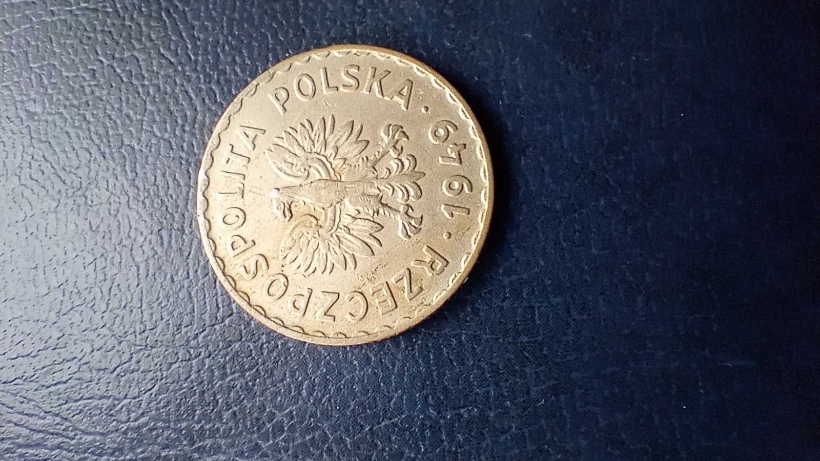 Stare monety 1 złoty 1949 MN PRL piękna