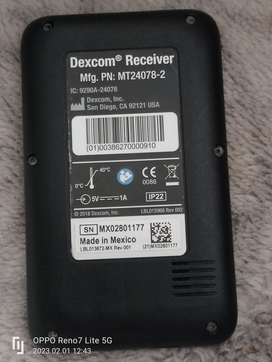 Dexcom receiver odbiornik danych z sensora glukozy we krwi