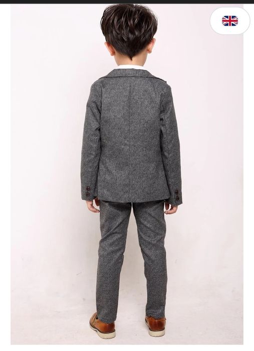 Fengchengjize Chłopięcy garnitur 7-8 lat 130 cm. Slim Fit Zestaw 3 szt