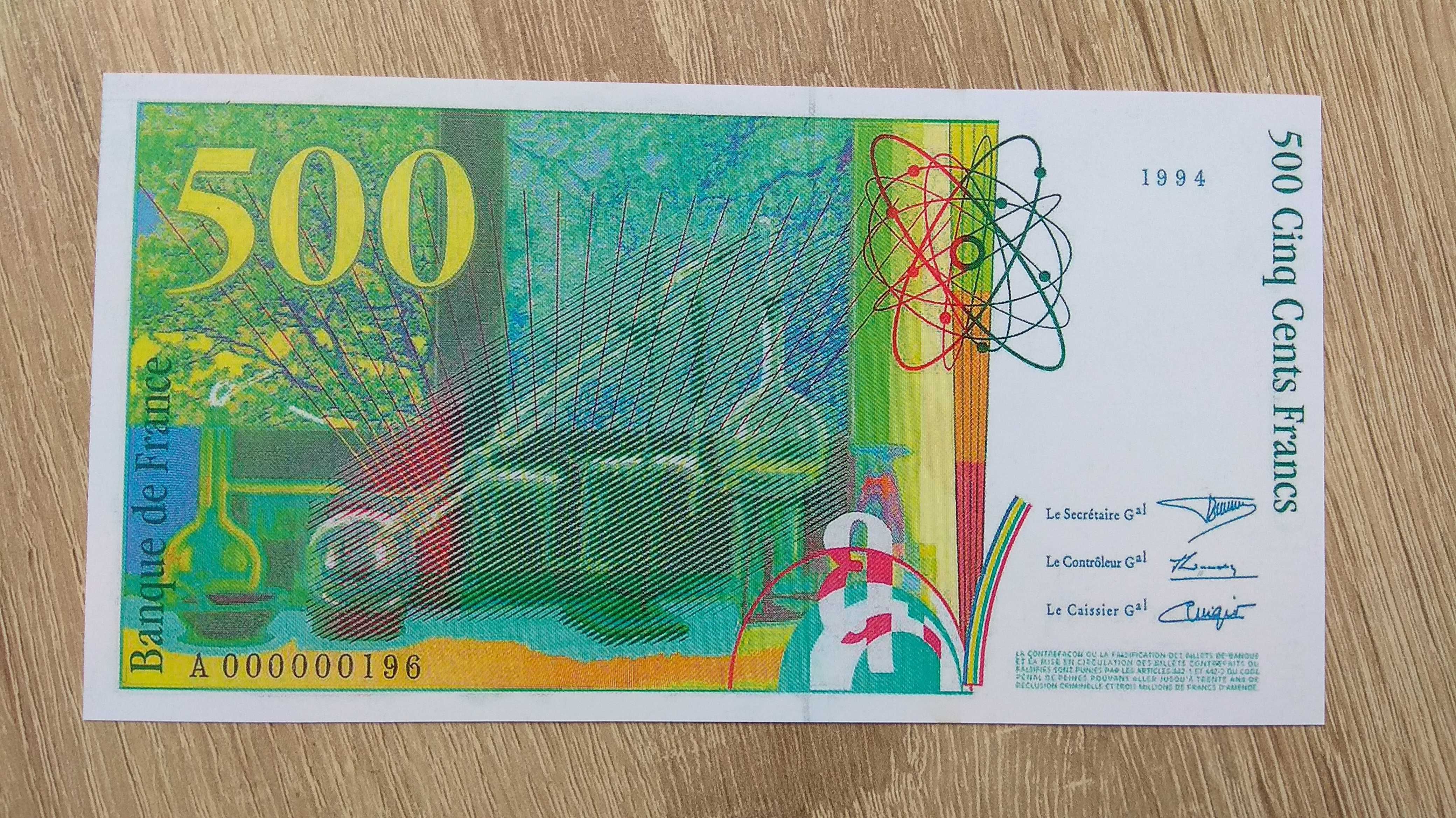 piękne nowe kopie banknotów Franki Francuskie