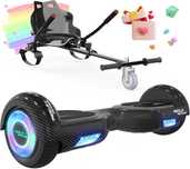 DESKOROLKA ELEKTRYCZNA hoverboard, Gokart + Nakładka, CZARNY, Prezent