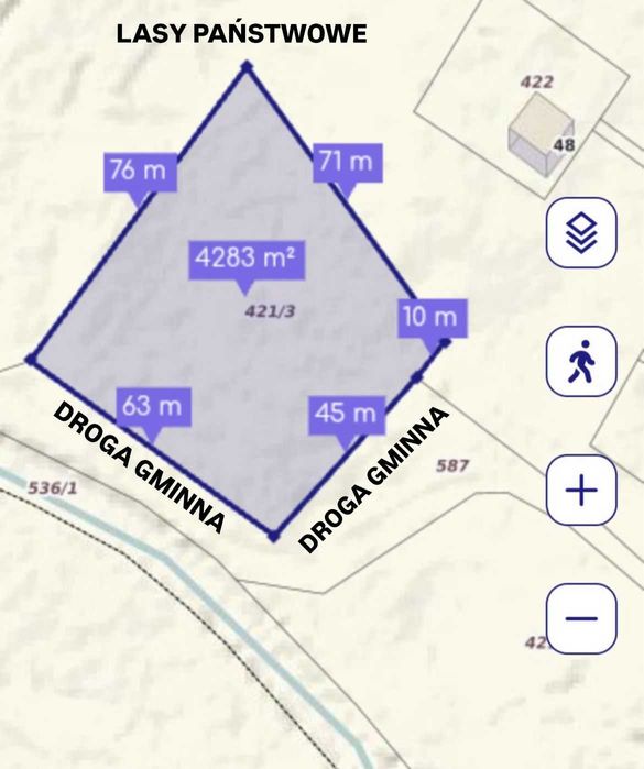 Duża działka budowlana w Baryczy, gmina Końskie — warunki zabudowy