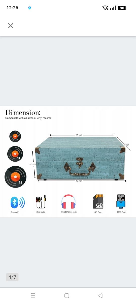 Gramofon walizkowy Mersoco M433