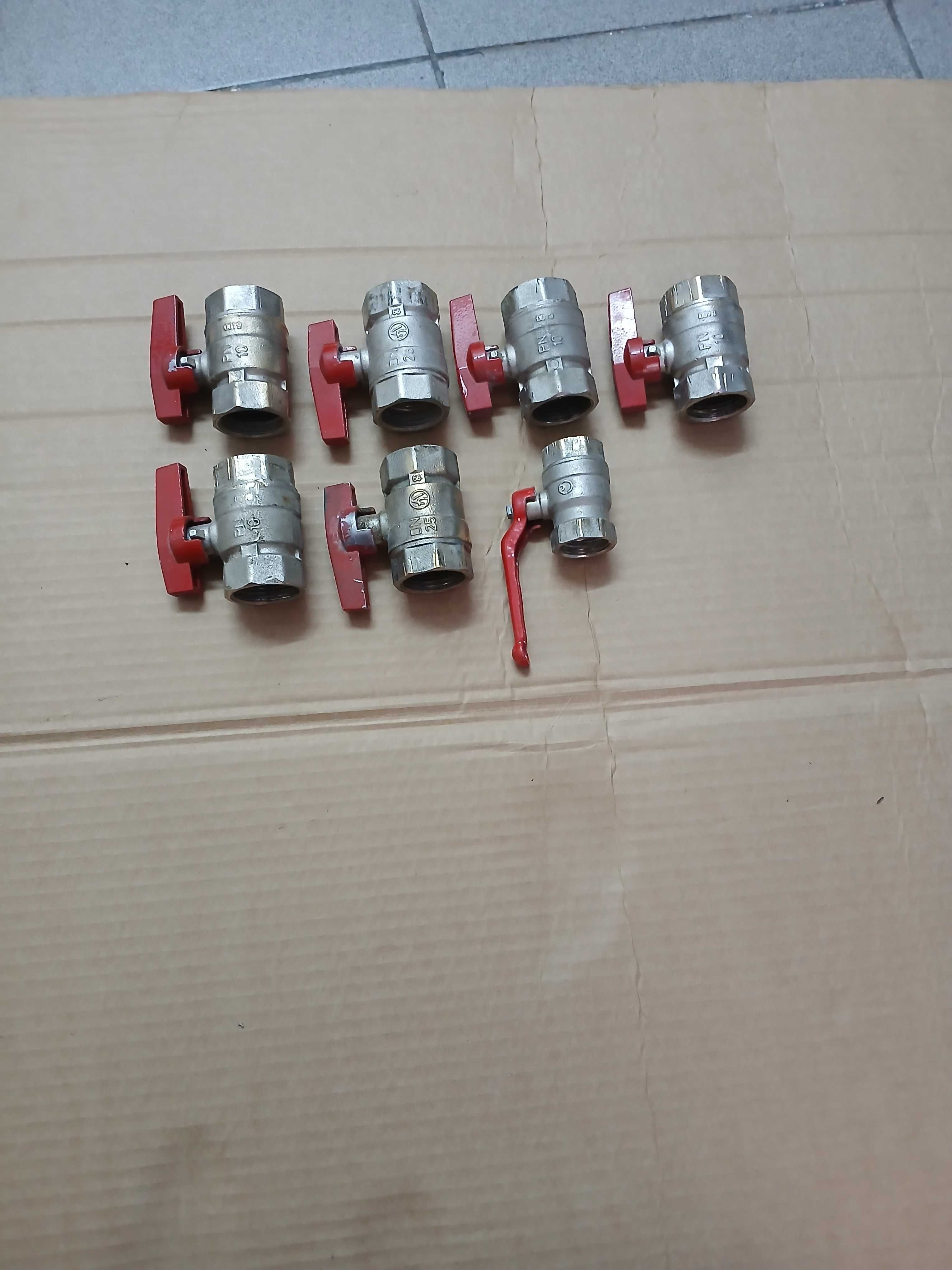 Zawory kulowe przelotowe DN 25,DN 20, śrubunki DN 25, DN 20