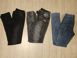 Jeansy / dżinsy , Jegginsy x 3 , r. 164, H&M, Young Reporter, komplet