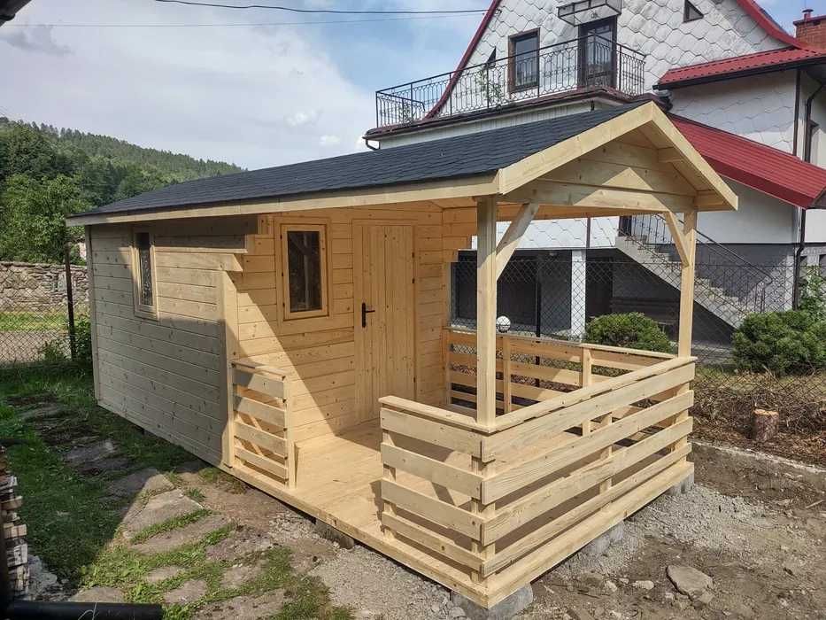 Domek ogrodowy narzędziowy drewniany 2w1 14m2 , na działkę.altana.