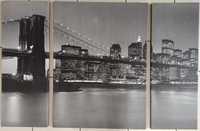 duży 3-częściowy obraz na płótnie most Brooklin Nowy York poliptyk