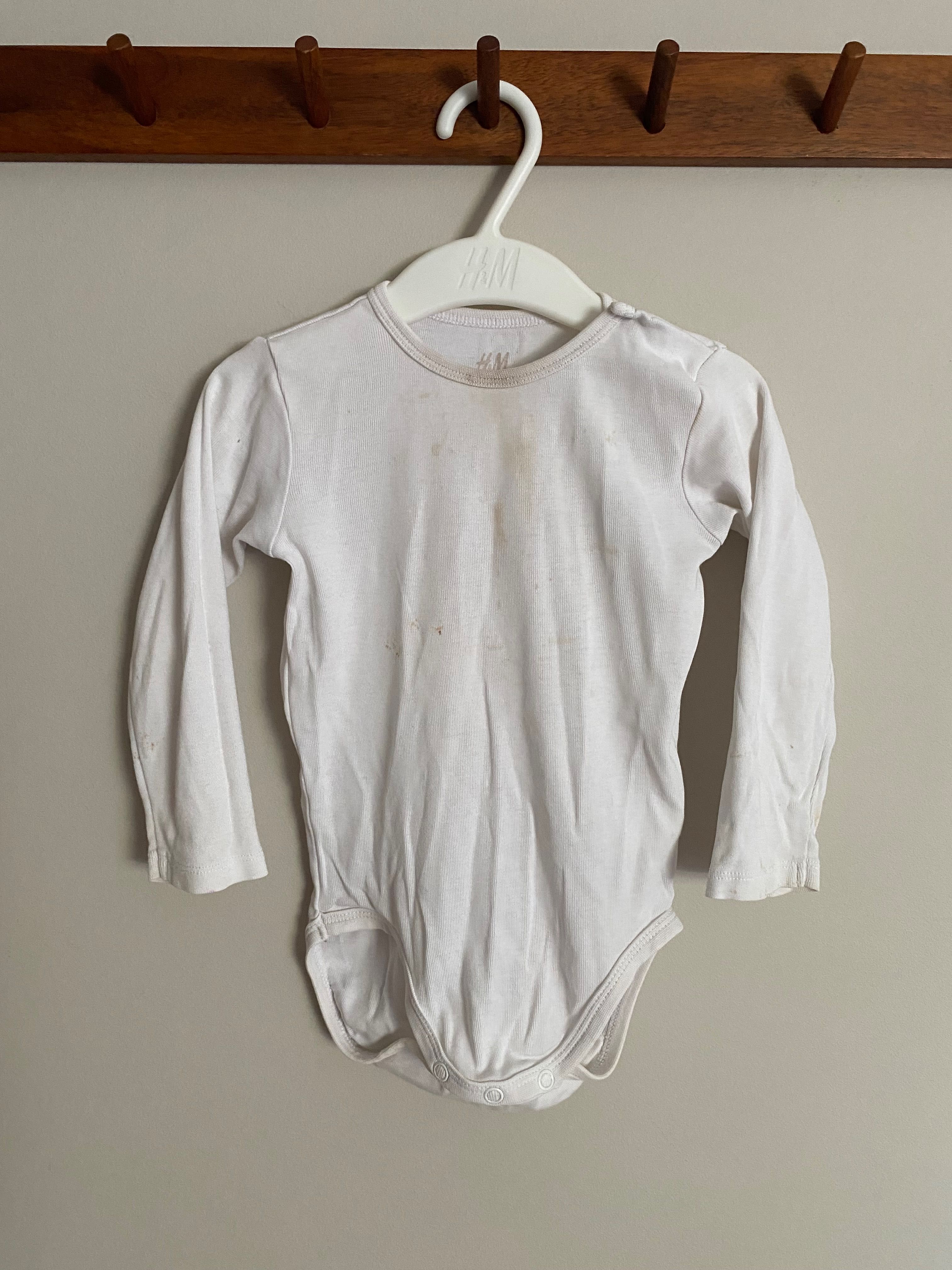 Białe body długi rękaw H&M rozm 80