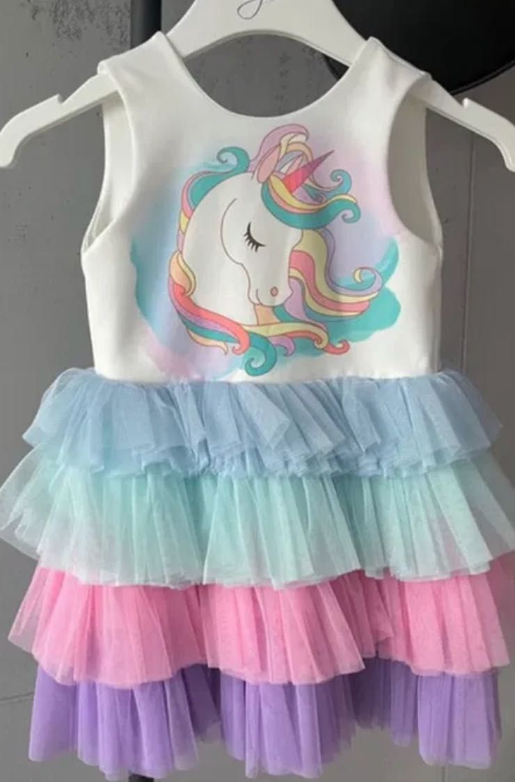 Unicorn, Jednorożec sukienka z tiulem rozmiar 110 116
