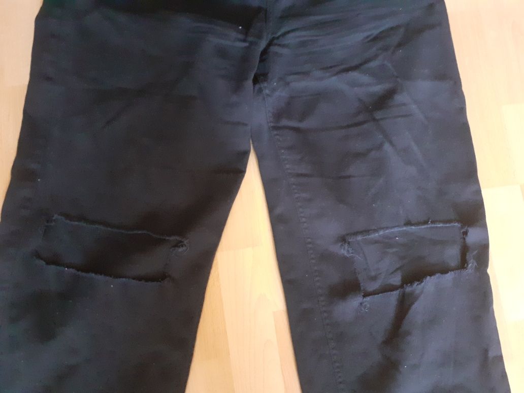 Czarne spodnie szerokie nogawki H&M R.46