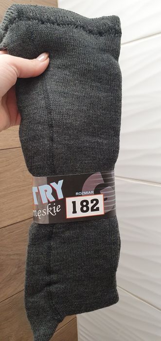 Getry męskie 182 szare akrylowe ciepłe zimowe