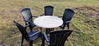 meble ogrodowe zestaw 5 krzeseł + okrągły stół