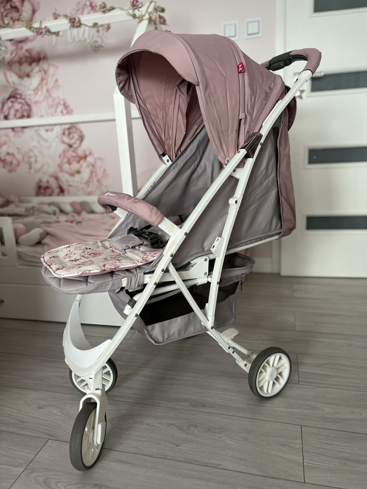Wózek spacerowy spacerówka euro Cart Volt Pro powder pink + wkładka