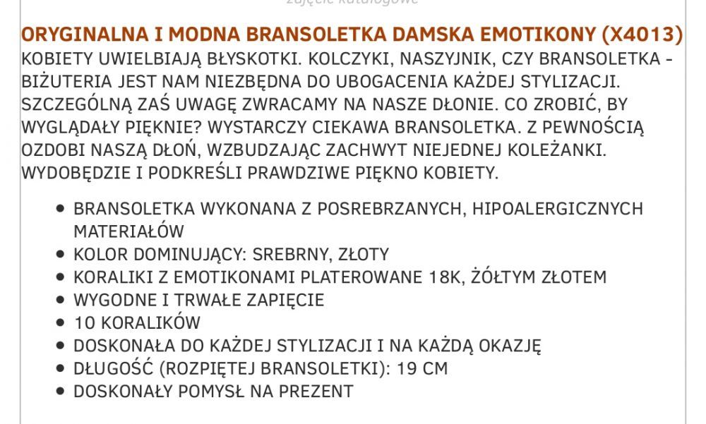 Bransoletka damska emotikony