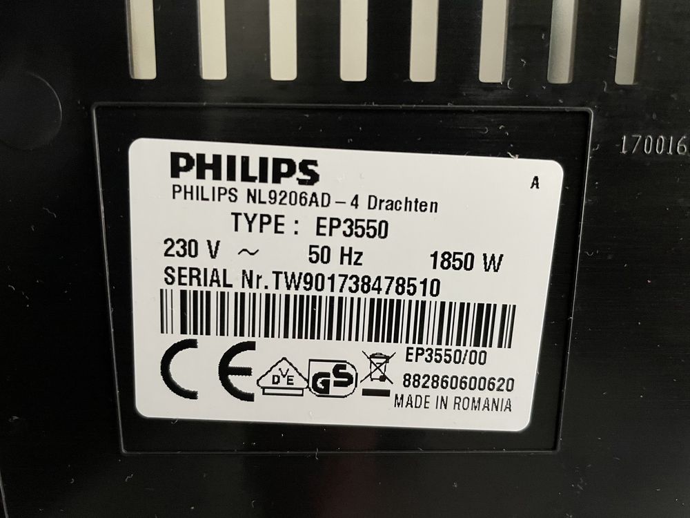 Кофемашина Philips EP3550 из Германии после ТО  2017 г.в.