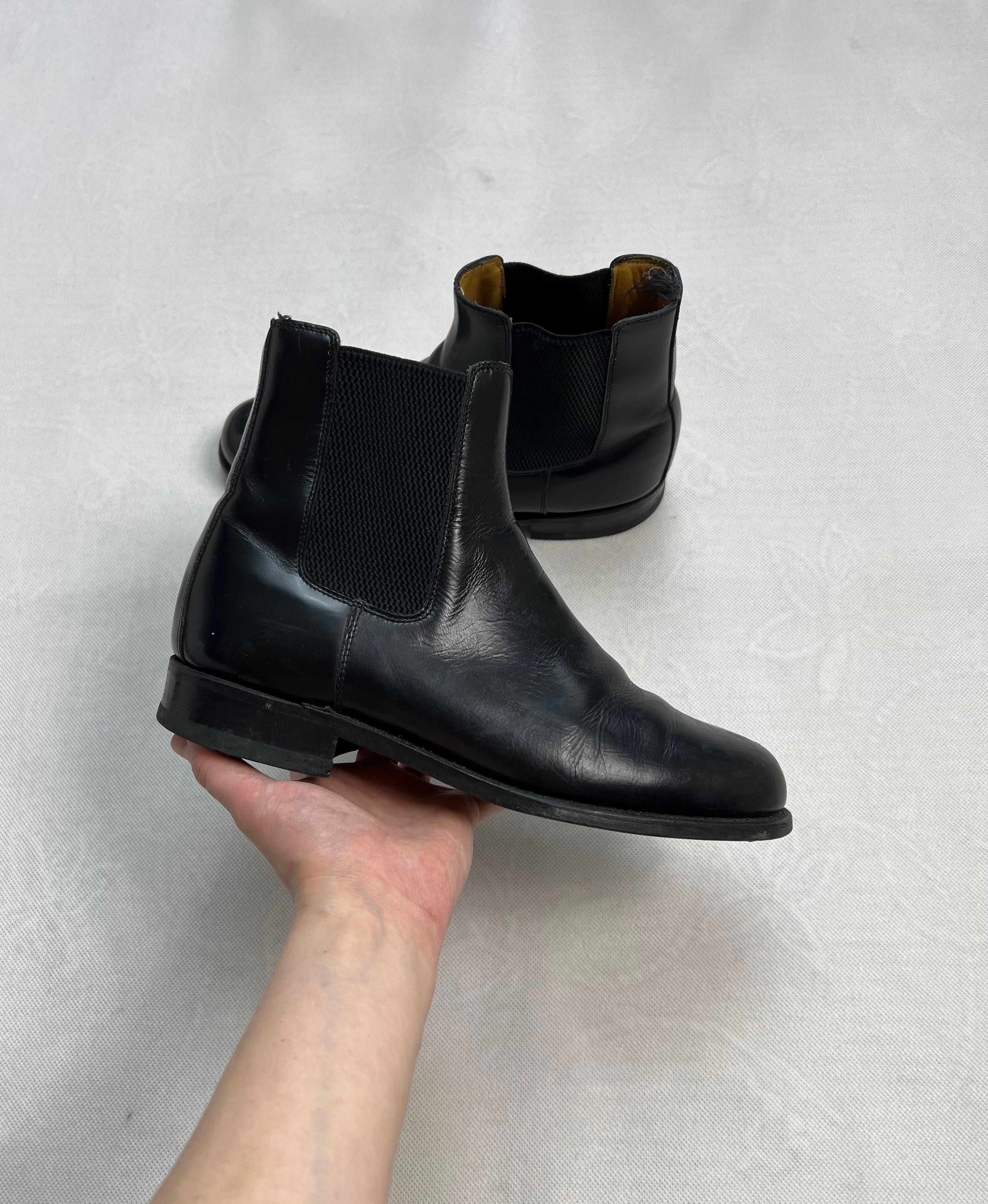 Śliczne Skórzane Buty naturalna skóra vintage black