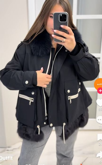 Парка євро зима, хутро песець  Хл