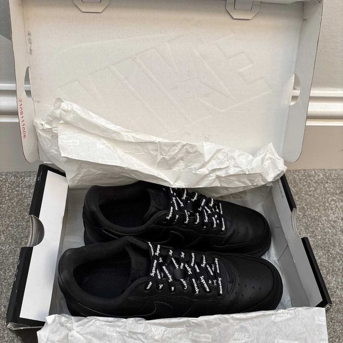 Buty meskie Mokasyny Nike Air Force 1 Low Supreme Black R.45